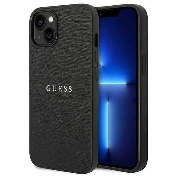 Original Case IPHONE 14 PLUS Guess Saffiano Strap black 3666339088590
