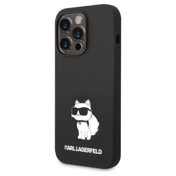 Case IPHONE 14 PRO MAX Karl Lagerfeld Hardcase Silicone Choupette (KLHCP14XSNCHBCK) black 3666339086756