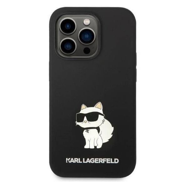 Case IPHONE 14 PRO MAX Karl Lagerfeld Hardcase Silicone Choupette (KLHCP14XSNCHBCK) black 3666339086756