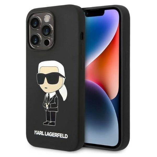 Original Case IPHONE 14 PRO MAX Karl Lagerfeld Hardcase Silicone Ikonik (KLHCP14XSNIKBCK) black 3666339086596