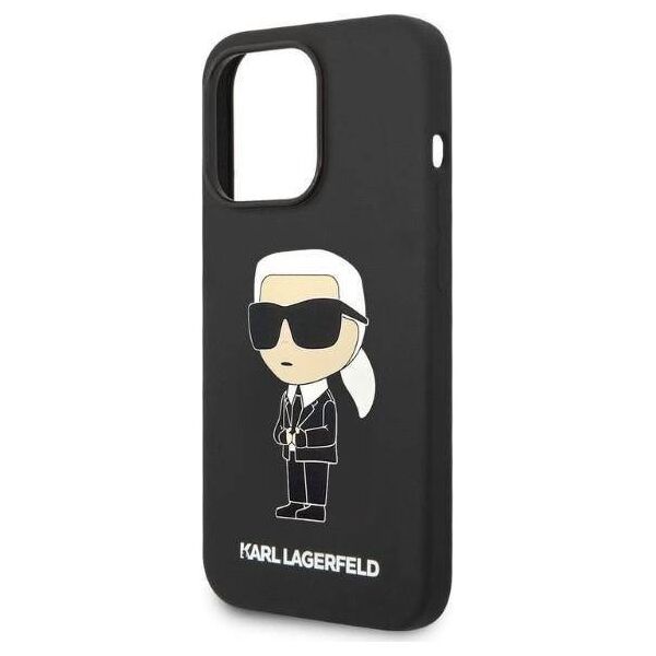 Original Case IPHONE 14 PRO MAX Karl Lagerfeld Hardcase Silicone Ikonik (KLHCP14XSNIKBCK) black 3666339086596