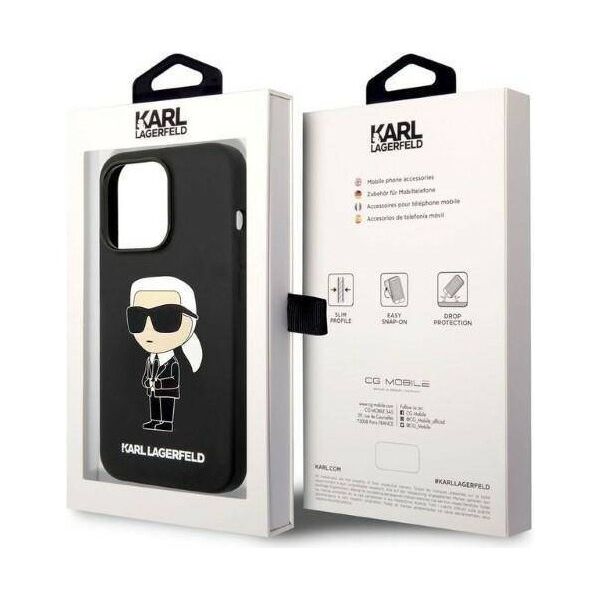 Original Case IPHONE 14 PRO MAX Karl Lagerfeld Hardcase Silicone Ikonik (KLHCP14XSNIKBCK) black 3666339086596