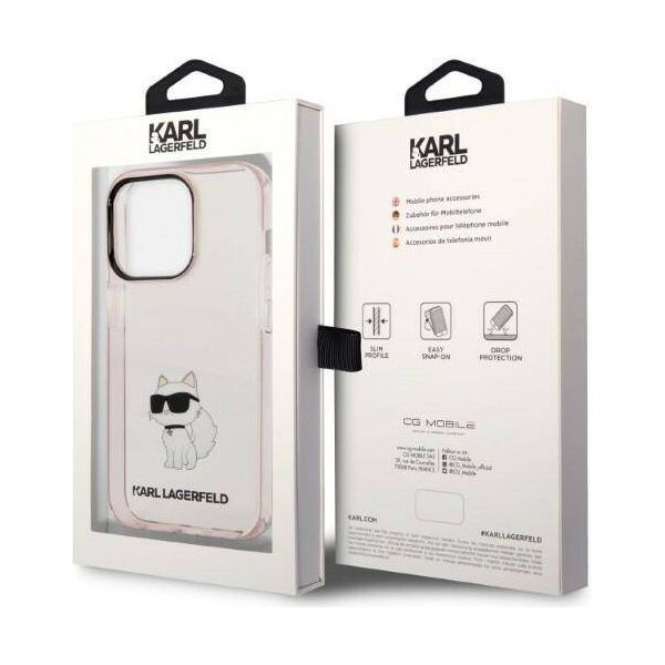 Original Case IPHONE 14 PRO MAX Karl Lagerfeld Hardcase Ikonik Choupette (KLHCP14XHNCHTCP) pink 3666339087197