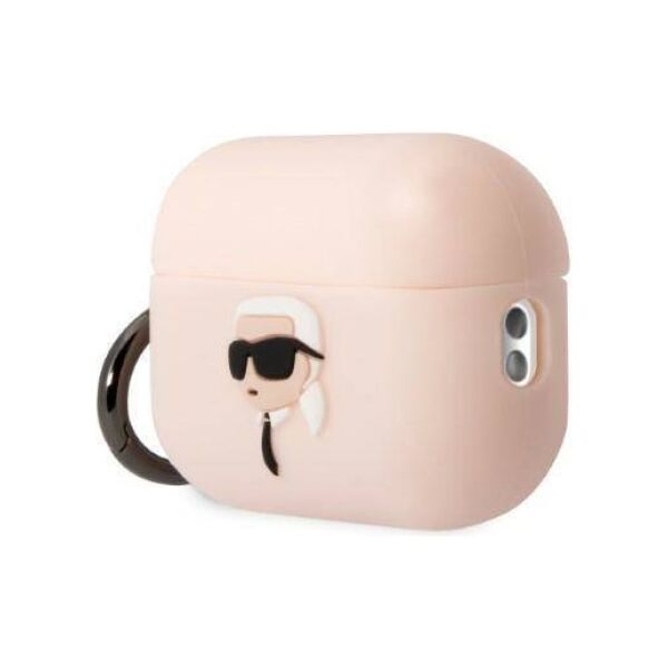 Case APPLE AIRPODS PRO 2 Karl Lagerfeld Silicone Karl Head 3D light pink 3666339099251