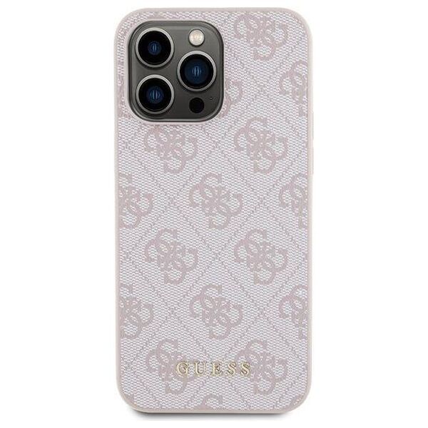 Original Case APPLE IPHONE 15 PRO MAX Guess Hard Case 4G Metal Gold Logo (GUHCP15XG4GFPI) pink 3666339171810