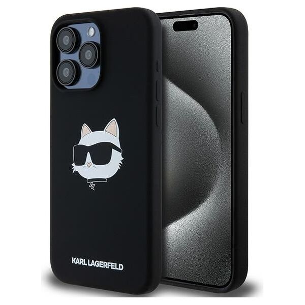 Karl Lagerfeld case for iPhone 15 Pro Max 6,7&quot; KLHMP15XSCHPPLK black HC Magsafe silicone sil Choupette head print 3666339257293