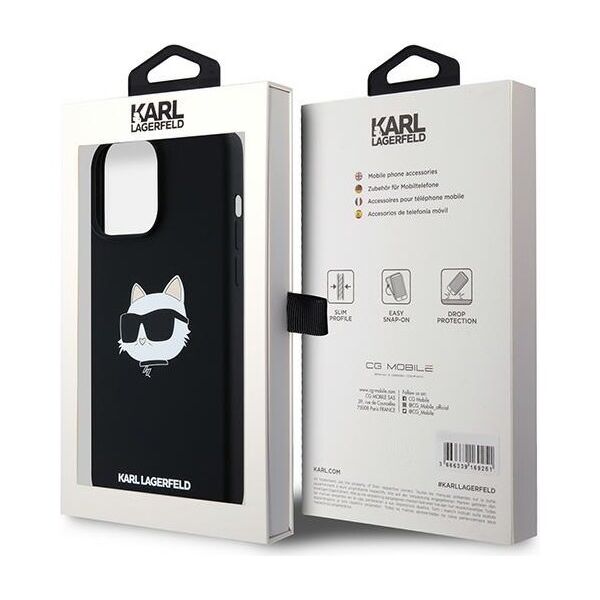 Karl Lagerfeld case for iPhone 15 Pro Max 6,7&quot; KLHMP15XSCHPPLK black HC Magsafe silicone sil Choupette head print 3666339257293