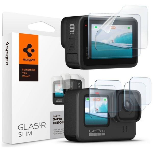 Tempered Glass GOPRO HERO 9 / 10 / 11 / 12 Spigen Glas.tr Slim + Film 2-Set Clear 8809756648113