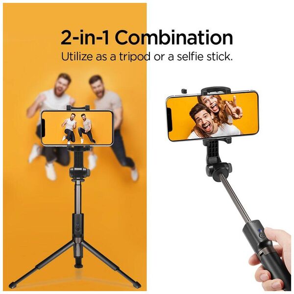 SPIGEN S540W WIRELESS SELFIE STICK TRIPOD BLACK 8809606426885