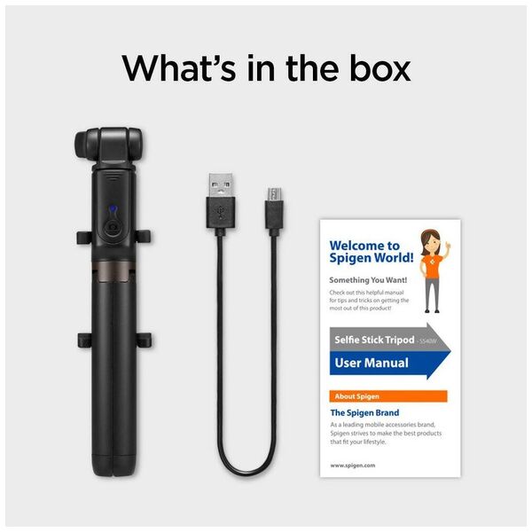 SPIGEN S540W WIRELESS SELFIE STICK TRIPOD BLACK 8809606426885