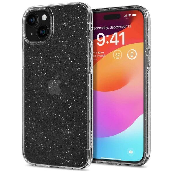 Case APPLE IPHONE 15 Spigen Liquid Crystal Glitter transparent 8809896751094
