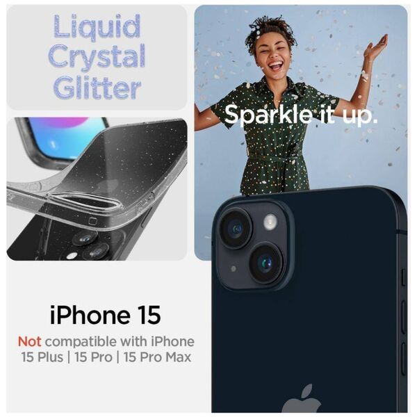 Case APPLE IPHONE 15 Spigen Liquid Crystal Glitter transparent 8809896751094