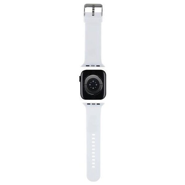 Strap for APPLE WATCH 4 / 5 / 6 / 7 / 8 / SE / ULTRA (42 / 44 / 45 / 49 MM) Karl Lagerfeld Strap 3D Rubber Choupette Head (KLAWLSLCNH) white 3666339190149