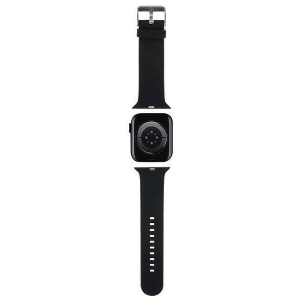 Strap for APPLE WATCH 4 / 5 / 6 / 7 / 8 / SE (38 / 40 / 41 MM) Karl Lagerfeld Strap 3D Rubber Karl&Choupette Heads (KLAWMSLKCNK) black 3666339190071