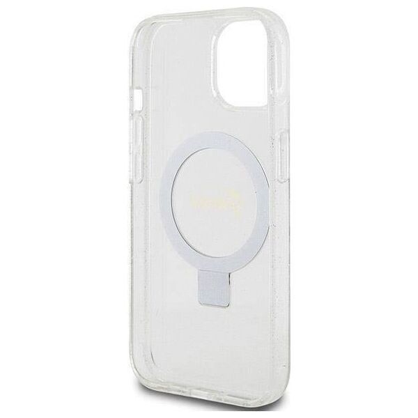 Original Case IPHONE 13 / 14 / 15 Guess Hardcase Ring Stand Script Glitter MagSafe (GUHMP15SHRSGSD) transparent 3666339156602