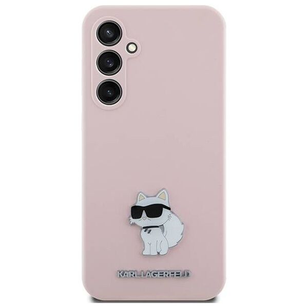 Original Case SAMSUNG GALAXY S23 FE Karl Lagerfeld Silicone Choupette Metal Pin (KLHCS23FESMHCNPP) pink 3666339218690