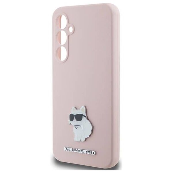 Original Case SAMSUNG GALAXY S23 FE Karl Lagerfeld Silicone Choupette Metal Pin (KLHCS23FESMHCNPP) pink 3666339218690