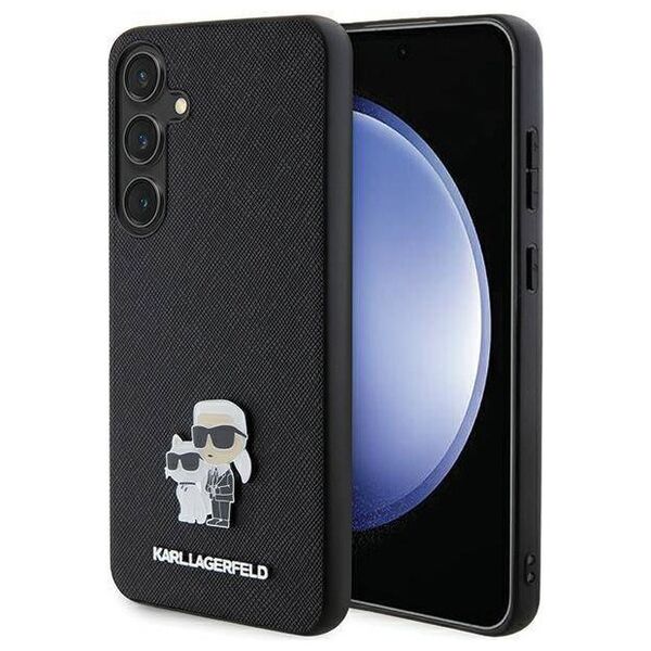 Original Case SAMSUNG GALAXY S24+ Karl Lagerfeld Hardcase Saffiano Karl & Choupette Metal Pin (KLHCS24MPSAKCMPK) black 3666339242039