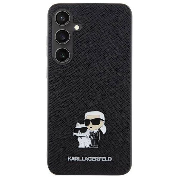 Original Case SAMSUNG GALAXY S24+ Karl Lagerfeld Hardcase Saffiano Karl & Choupette Metal Pin (KLHCS24MPSAKCMPK) black 3666339242039