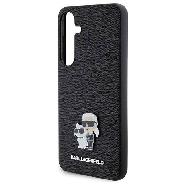 Original Case SAMSUNG GALAXY S24+ Karl Lagerfeld Hardcase Saffiano Karl & Choupette Metal Pin (KLHCS24MPSAKCMPK) black 3666339242039