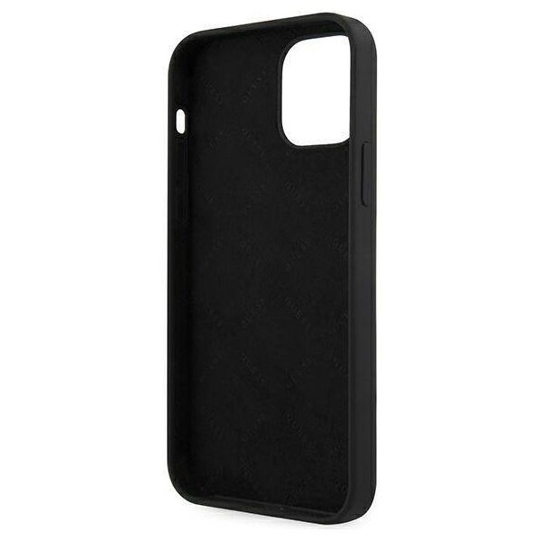 Original Case IPHONE 12 MINI Guess Hardcase Silicone Vintage (GUHCP12SLSVSBW) black 3700740495278