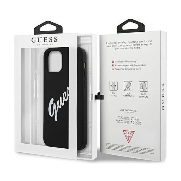 Original Case IPHONE 12 MINI Guess Hardcase Silicone Vintage (GUHCP12SLSVSBW) black 3700740495278