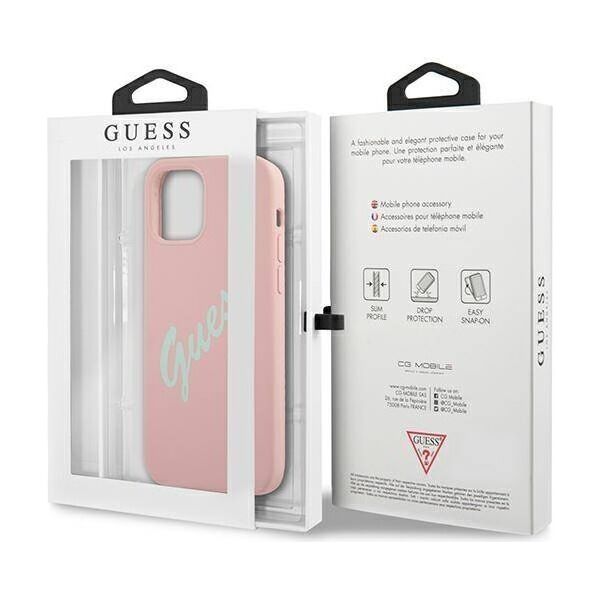 Original Case IPHONE 12 MINI Guess Hardcase Silicone Vintage (GUHCP12SLSVSPG) pink 3700740495186