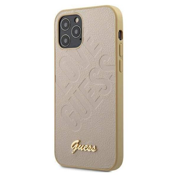Original Case IPHONE 12 MINI Guess Hardcase Iridescent Love Script Gold Logo (GUHCP12SPUILGLG) gold 3700740480700