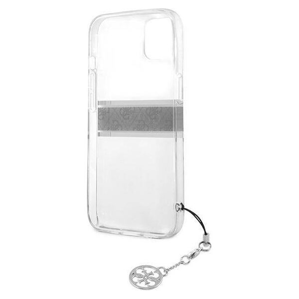 Original Case IPHONE 13 MINI Guess Hardcase 4G Grey Strap Charm (GUHCP13SKB4GGR) transparent 3666339023355