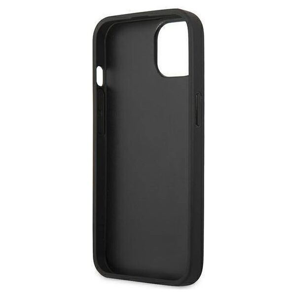 Original Case IPHONE 13 MINI Karl Lagerfeld Hardcase Leather Ikonik Karl`s Head Metal (KLHCP13SPKMK) black 3666339028497