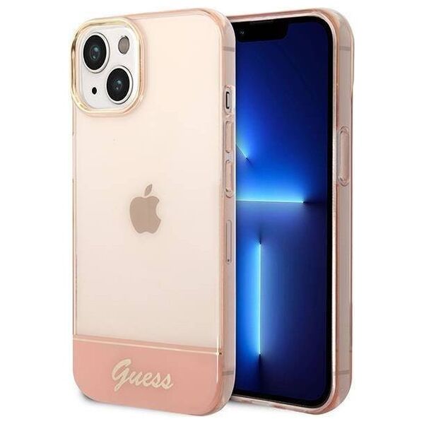 Original Case IPHONE 14 PLUS Guess Hardcase Translucent pink 3666339088354
