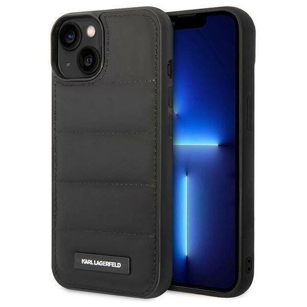 Original Case IPHONE 14 PLUS Karl Lagerfeld Hardcase Puffy Elongated Logo black 3666339077686