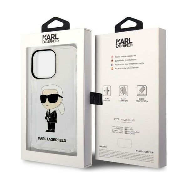 Karl Lagerfeld case for iPhone 14 Pro Max 6,7&quot; KLHCP14XHNIKTCT transparent hardcase Ikonik Karl Lagerfeld 3666339087111