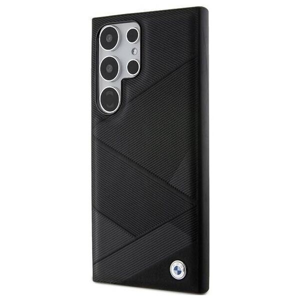 Original Case SAMSUNG GALAXY S24 ULTRA BMW Hardcase Signature Leather Crossing Lines Pattern (BMHCS24L23RCGPK) black 3666339242640