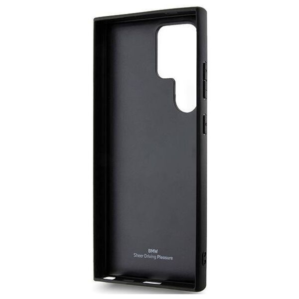 Original Case SAMSUNG GALAXY S24 ULTRA BMW Hardcase Signature Leather Crossing Lines Pattern (BMHCS24L23RCGPK) black 3666339242640