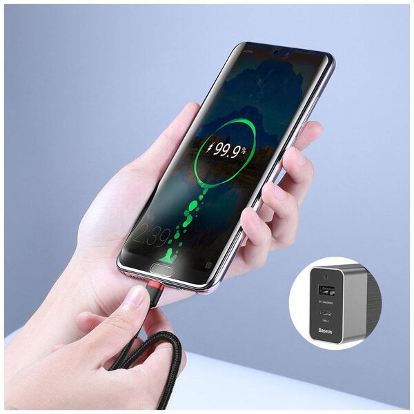 USB-C PD Baseus Cable Cafule PD 2.0 QC 3.0 60W 1m (black and red) 6953156285217