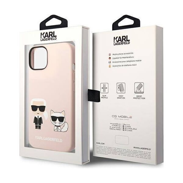 Original Case IPHONE 14 PLUS Karl Lagerfeld Hardcase Silicone Karl & Choupette Magsafe (KLHMP14MSSKCI) pink 3666339078126