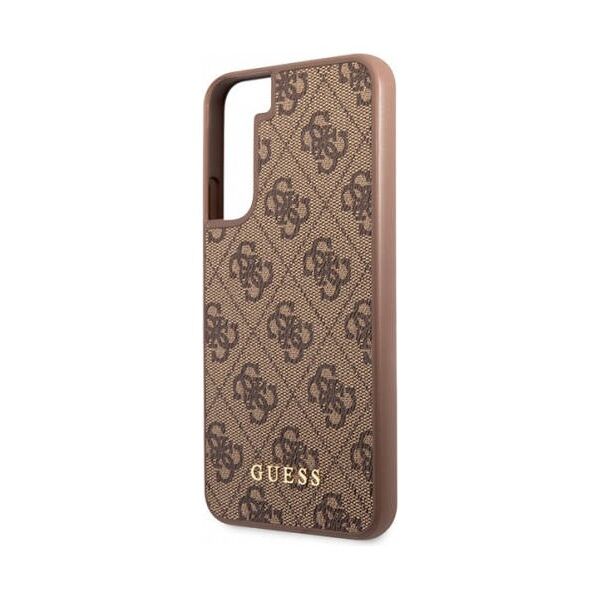 Original Case SAMSUNG GALAXY S23 Guess Hard Case 4G Metal Gold Logo (GUHCS23SG4GFBR) brown 3666339116989