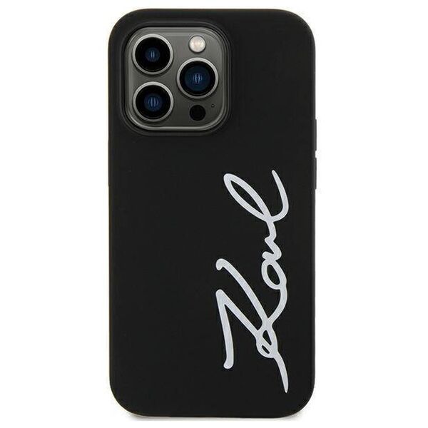 Original Case IPHONE 11 Karl Lagerfeld Hardcase Silicone Signature (KLHCN61SKSVGK) black 3666339130527