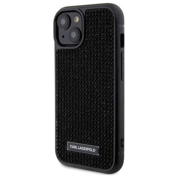 Original Case APPLE IPHONE 15 Karl Lagerfeld Hardcase Rhinestone Logo Metal Plate (KLHCP15SHDSPLK) black 3666339163112