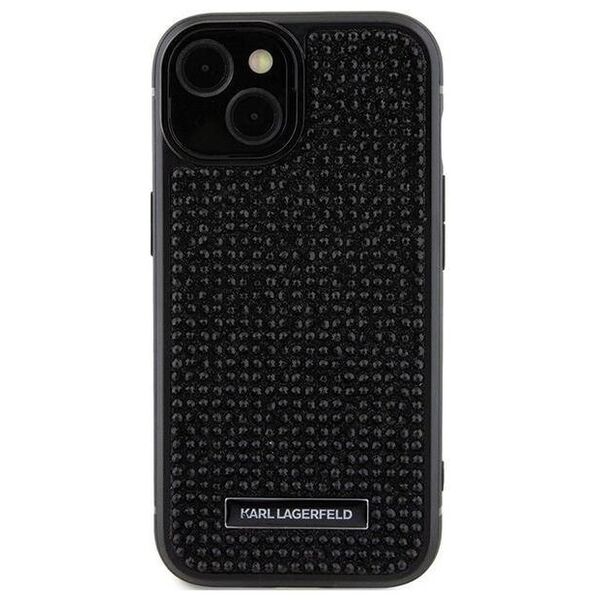 Original Case APPLE IPHONE 15 Karl Lagerfeld Hardcase Rhinestone Logo Metal Plate (KLHCP15SHDSPLK) black 3666339163112