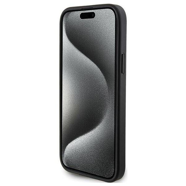 Original Case APPLE IPHONE 15 Karl Lagerfeld Hardcase Saffiano Cardslot Karl&Choupette Metal Pin (KLHCP15SSAPKCNPK) black 3666339165512