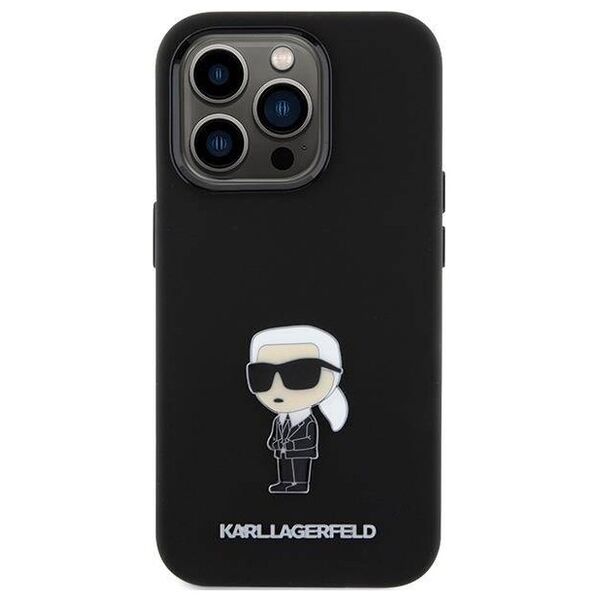 Original Case APPLE IPHONE 15 PRO Karl Lagerfeld Silicone Ikonik Metal Pin (KLHCP15LSMHKNPK) black 3666339166014