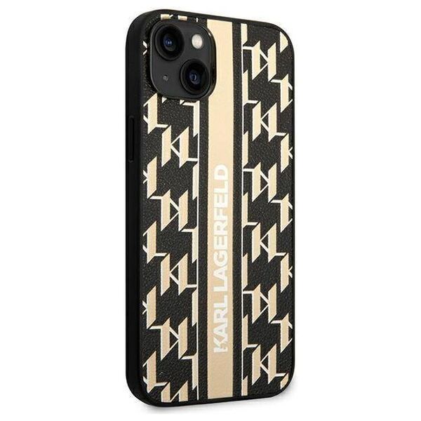 Original Case IPHONE 14 PLUS Karl Lagerfeld Hardcase Monogram Stripe (KLHCP14MPGKLSKW) brown 3666339084851