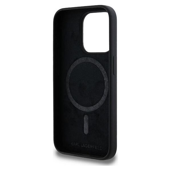 Karl Lagerfeld case for iPhone 15 Pro 6,1&quot; KLHMP15LSKCHPPLK black HC Magsafe silicone sil double heads print 3666339256722