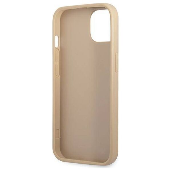 Original Case IPHONE 14 Guess Hardcase Saffianotriangle Logo (GUHCP14SPSATLE) beige 3666339065409