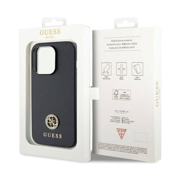 Original Case IPHONE 13 PRO MAX Guess 4G Strass Metal Logo (GUHCP13XPS4DGPK) black 3666339150679