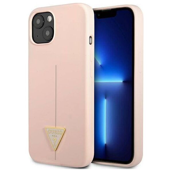 Case IPHONE 13 Guess Hardcase Silicone Triangle (GUHCP13MSLTGP) pink 3666339041007