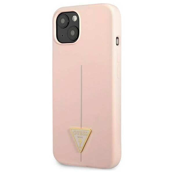 Case IPHONE 13 Guess Hardcase Silicone Triangle (GUHCP13MSLTGP) pink 3666339041007