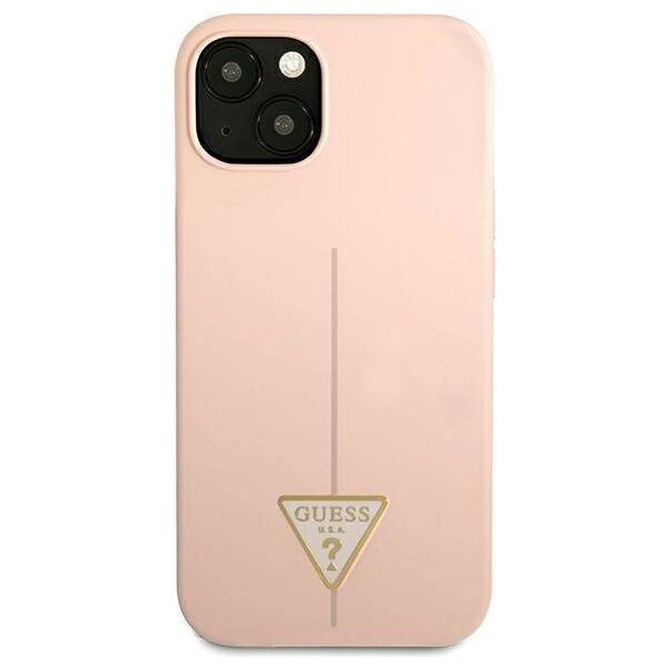 Case IPHONE 13 Guess Hardcase Silicone Triangle (GUHCP13MSLTGP) pink 3666339041007